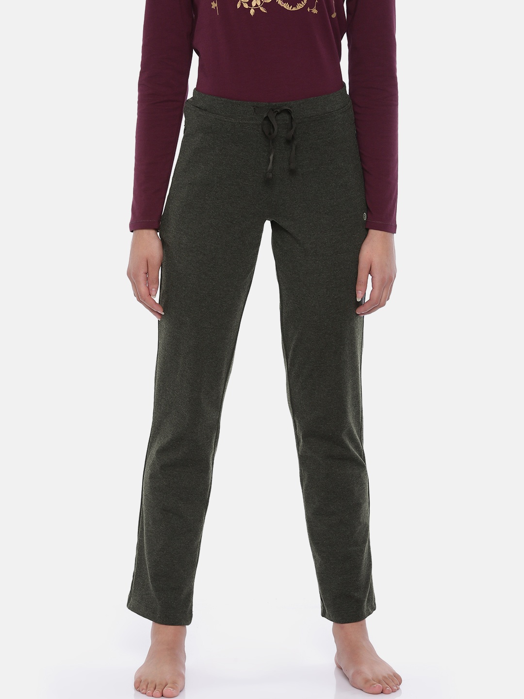 

Enamor Women Mid-Rise Straight Leg Lounge Pants, Charcoal