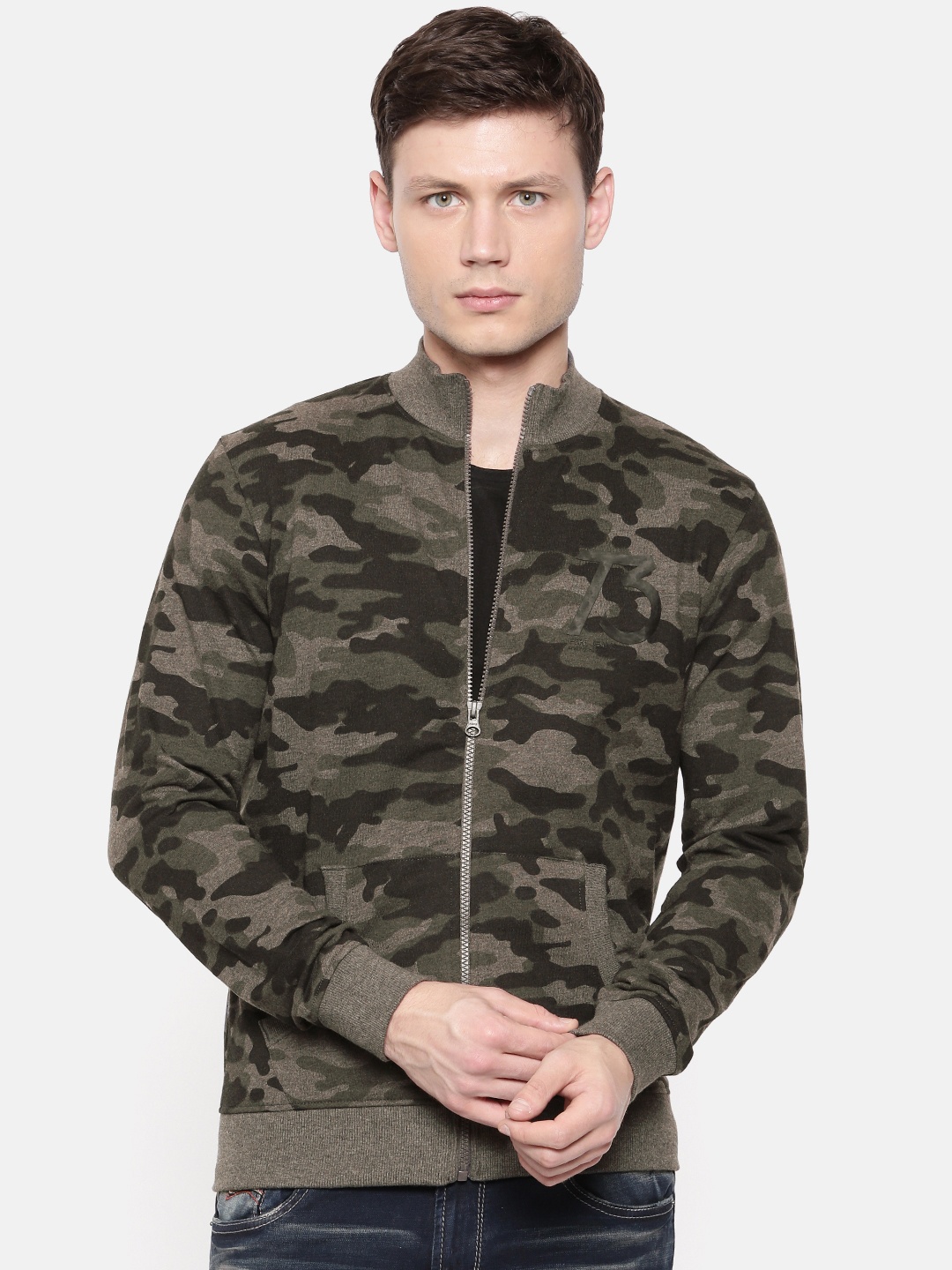 

Pepe Jeans Men Black & Grey Printed Sweatshirt