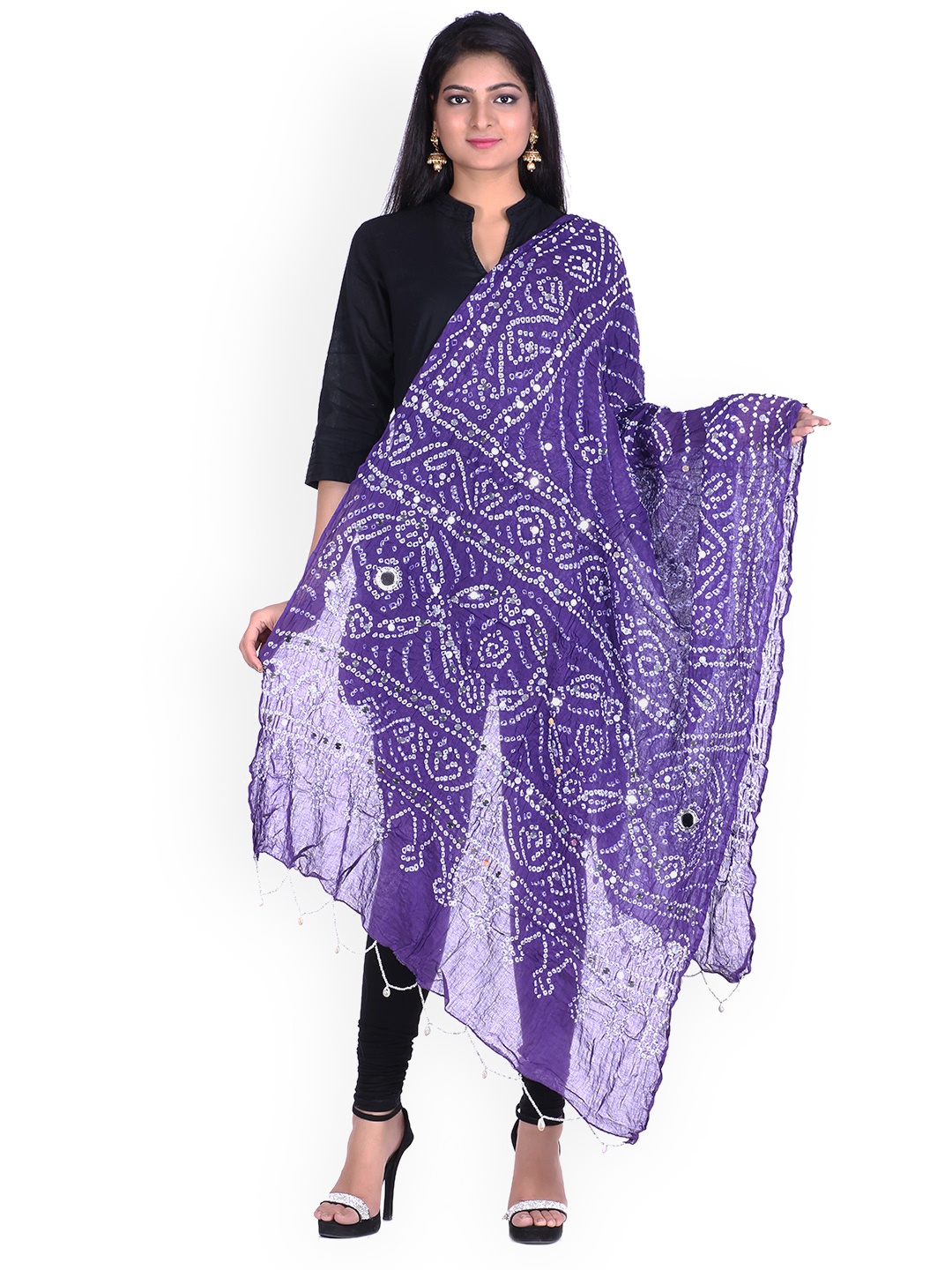 

SOUNDARYA Purple Dyed Pure Cotton Dupatta