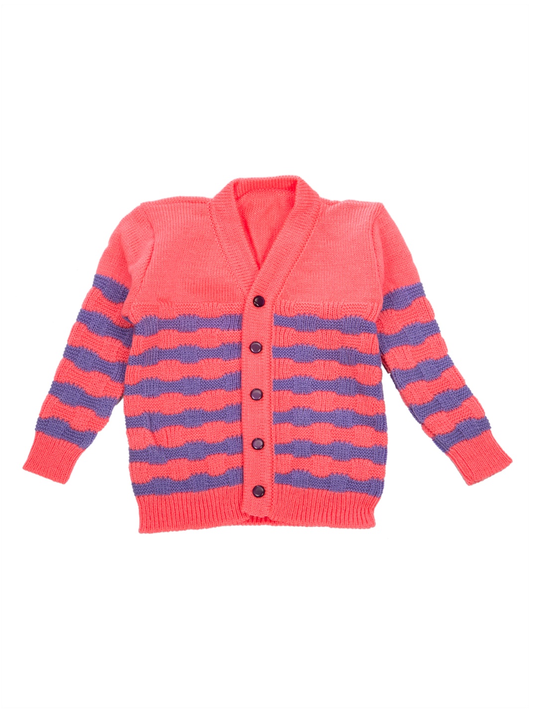 

MeeMee Unisex Pink & Blue Striped Cardigan