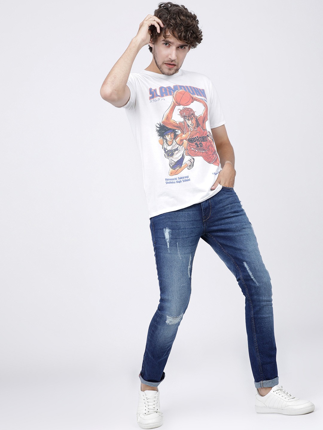 

LOCOMOTIVE Men Blue Slim Fit Mid-Rise Mildly Distressed Stretchable Jeans