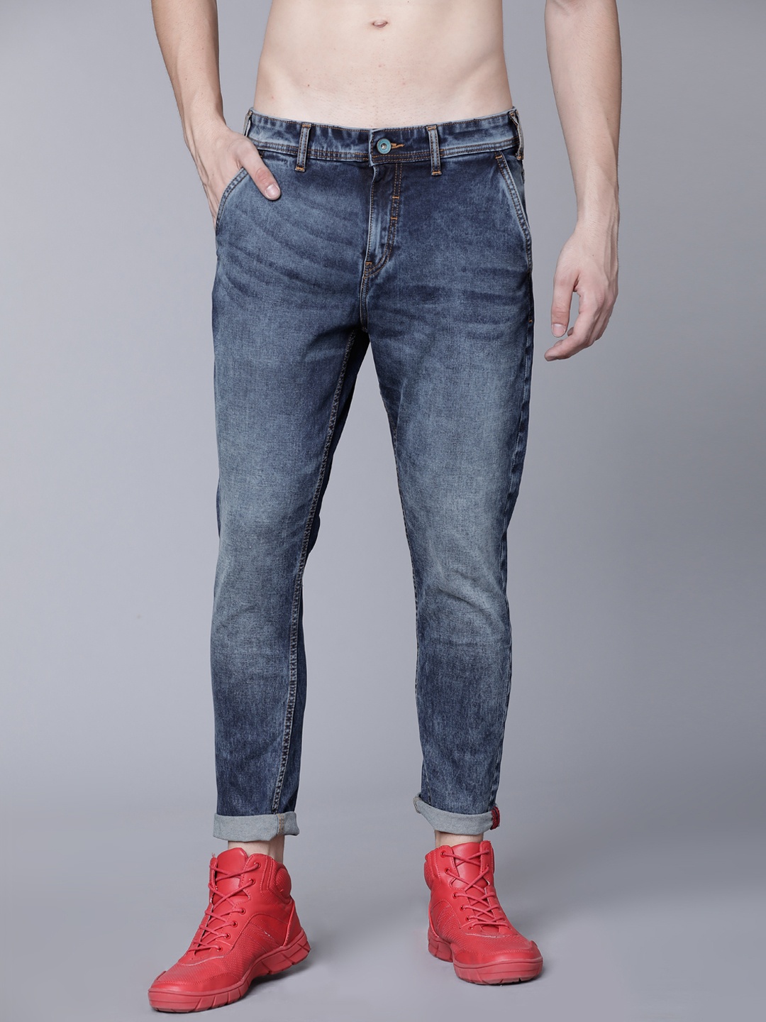 

LOCOMOTIVE Men Blue Slim Fit Mid-Rise Clean Look Stretchable Jeans