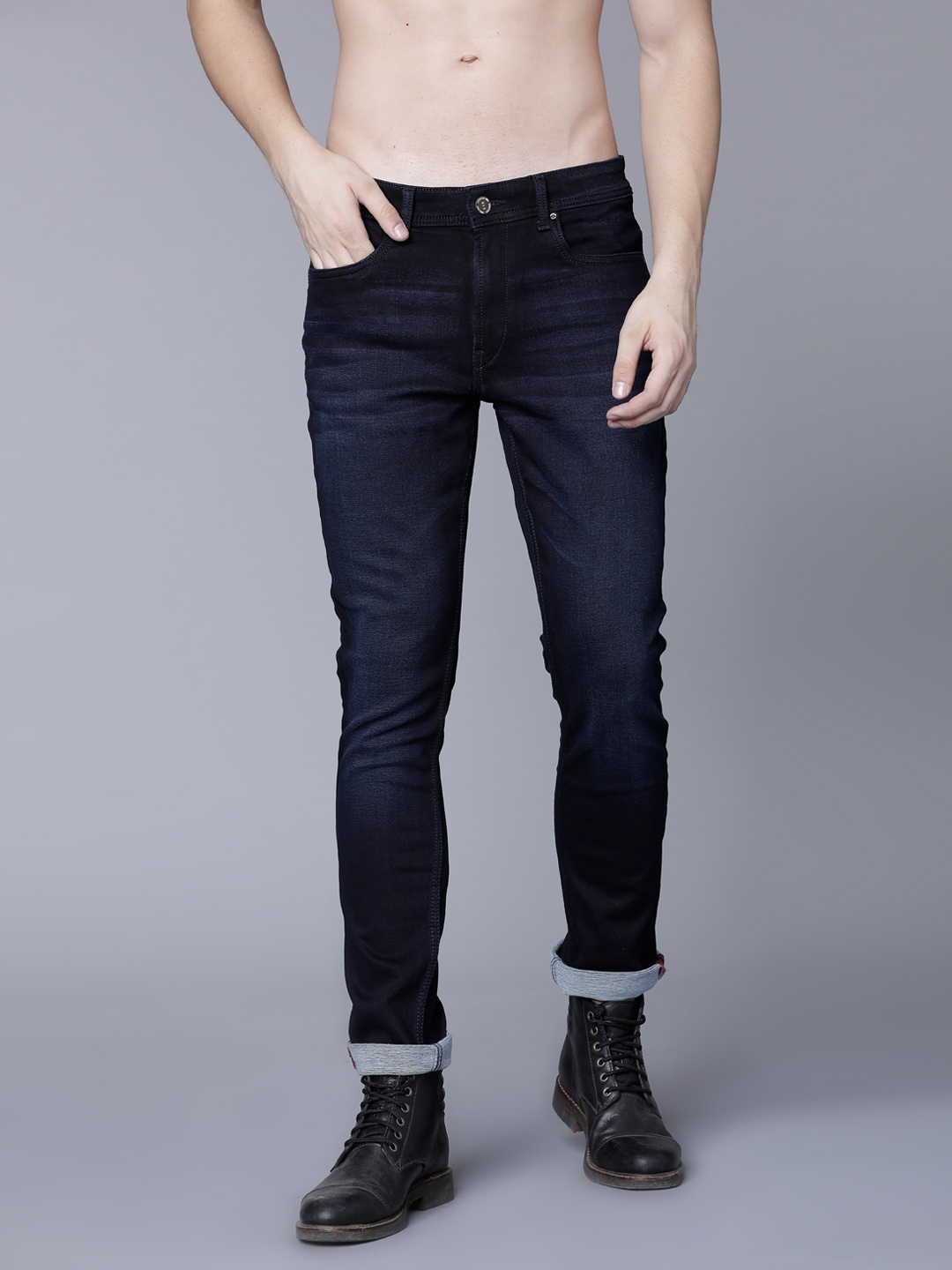 

LOCOMOTIVE Men Blue Slim Fit Mid-Rise Clean Look Stretchable Jeans