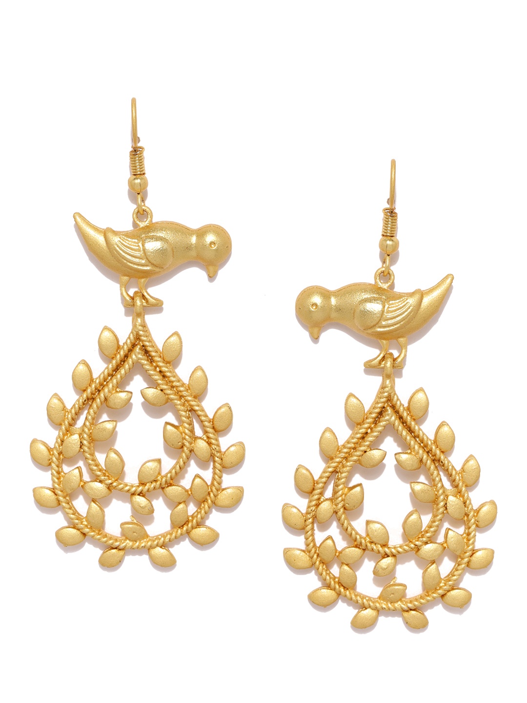 

Zaveri Pearls Gold-Toned Animal Shaped Drop Earrings