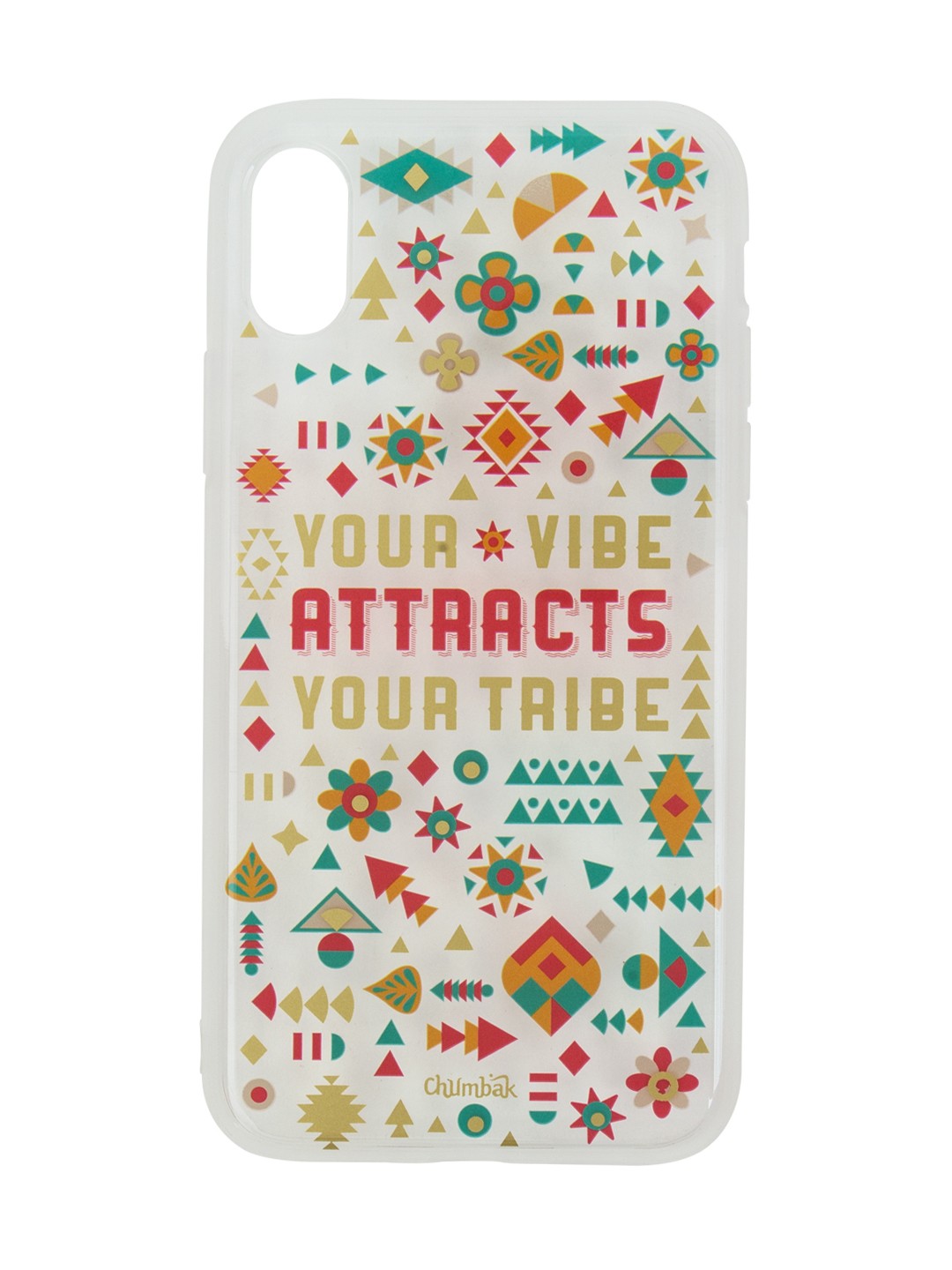 

Chumbak White Aztec Fiesta Printed 3D Gold iPhone X Case