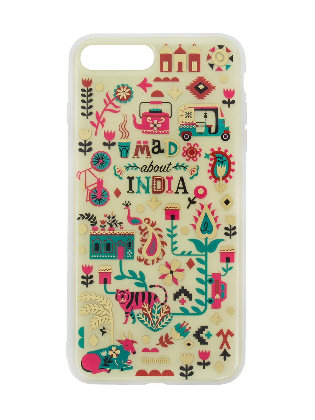 

Chumbak White Urban Jungle Printed 3D Gold iPhone 7 Plus Case