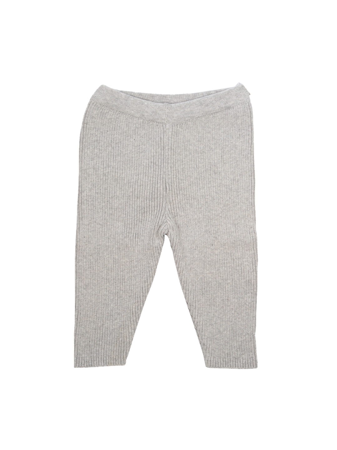 

MeeMee Kids Grey Melange Self Design Ankle-Length Leggings