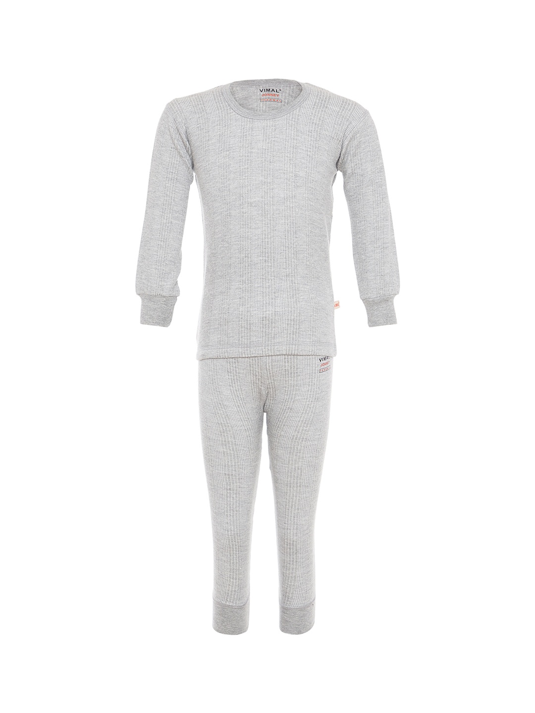 

VIMAL JONNEY Girls Grey Melange Thermal Set