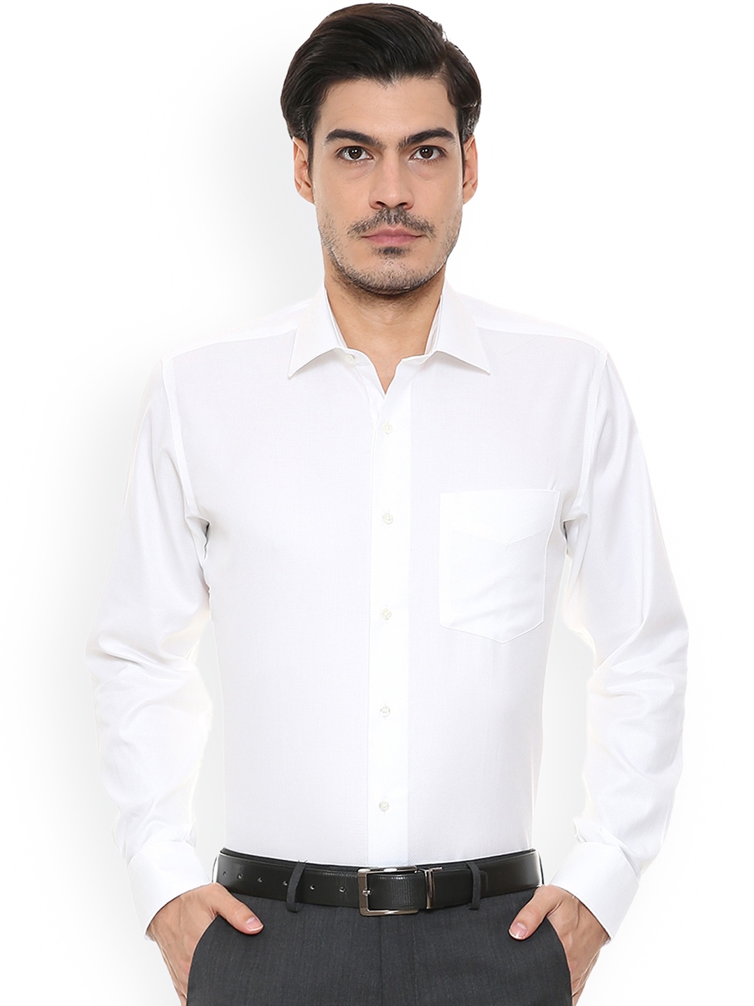 

Van Heusen Men White Regular Fit Self Design Formal Shirt