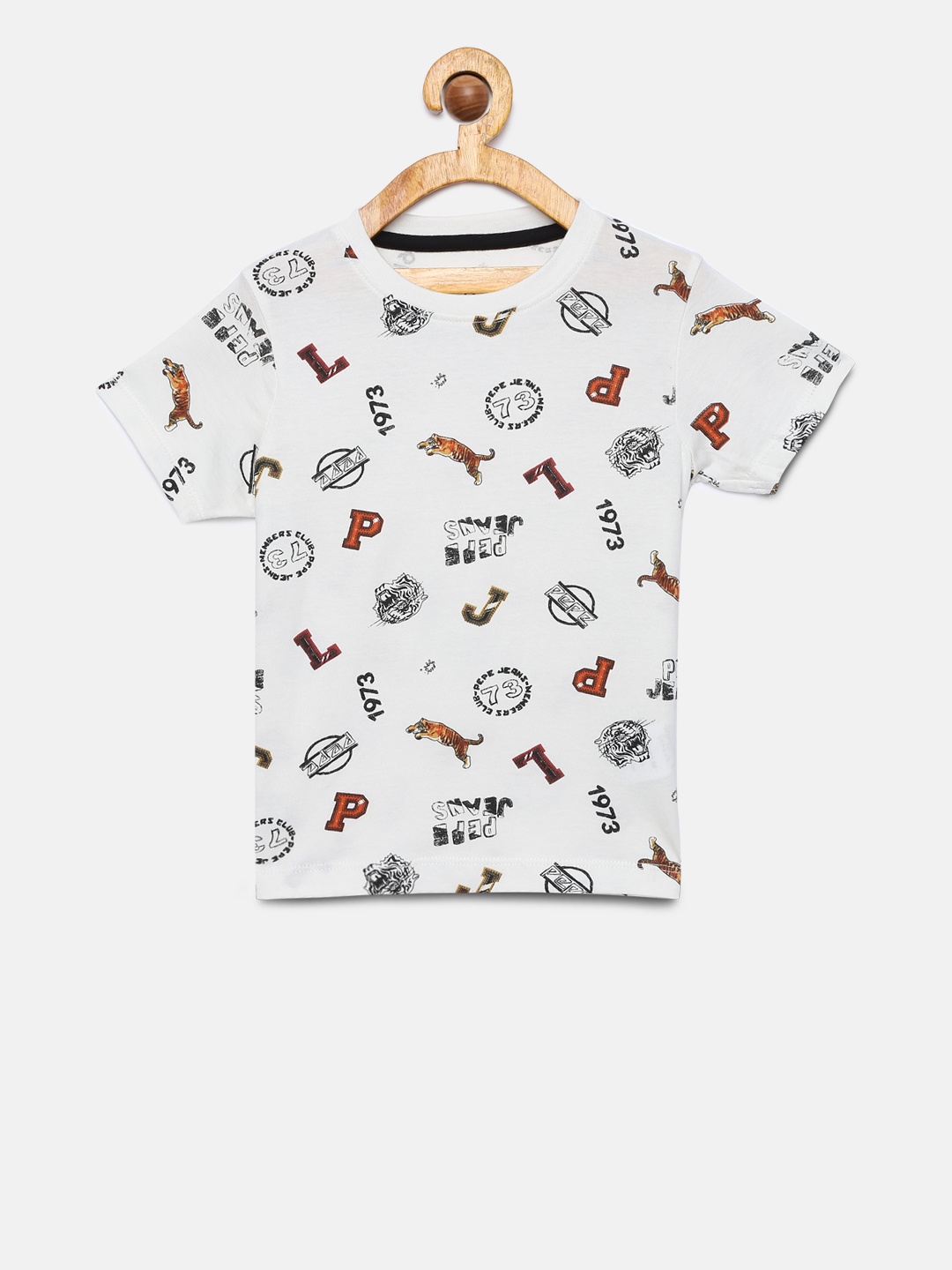 

Pepe Jeans Boys Off-White Printed Round Neck T-shirt