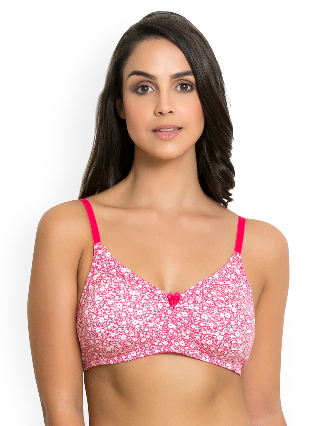 

Rosaline by Zivame Pink Printed Non-Wired Non Padded Beginners Bra