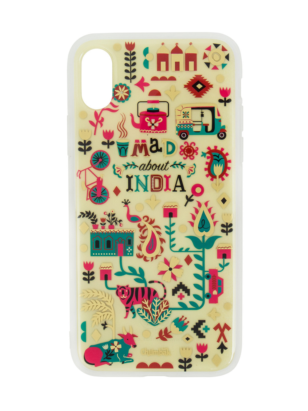 

Chumbak White Urban Jungle Printed 3D Gold iPhone X Case