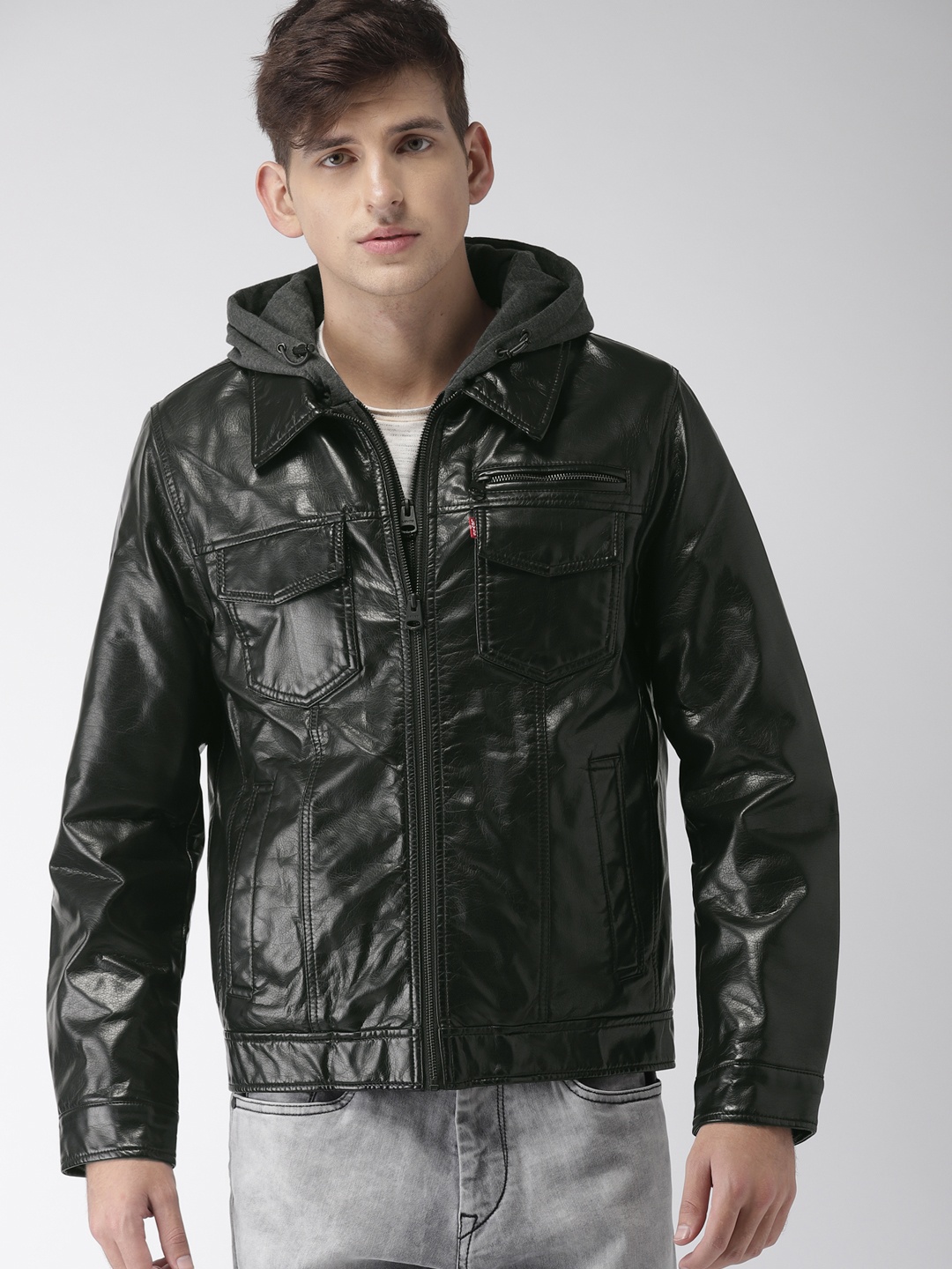 

Levis Men Black Solid Biker Jacket