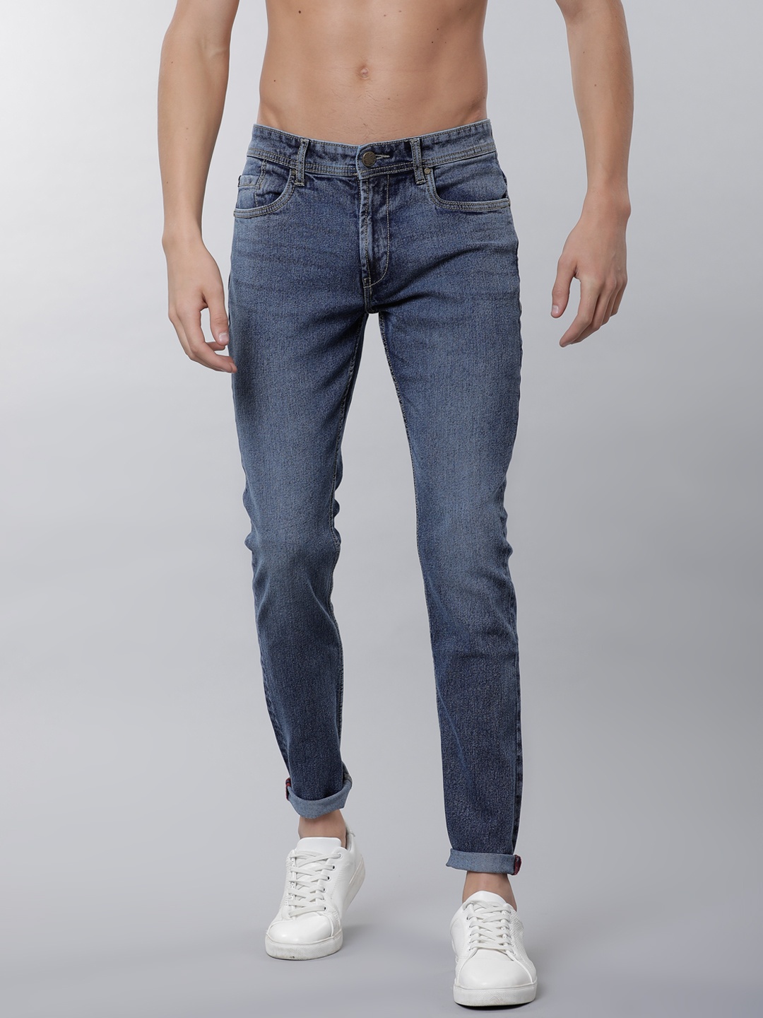 

LOCOMOTIVE Men Blue Slim Fit Mid-Rise Clean Look Stretchable Jeans