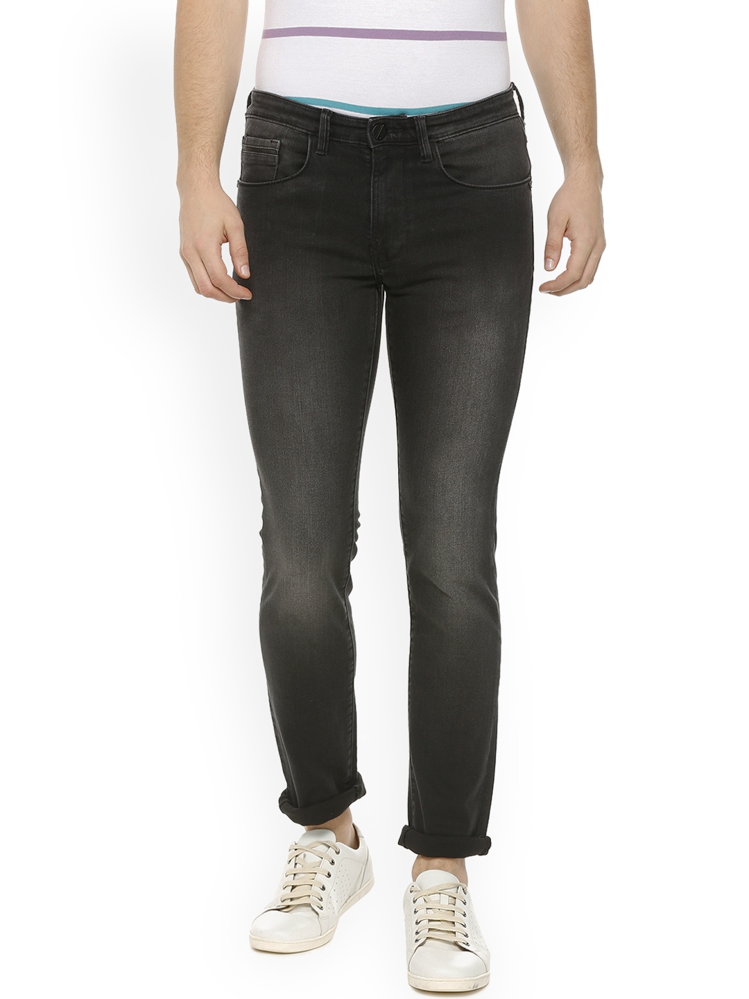 

V Dot Men Black Slim Fit Mid-Rise Clean Look Jeans