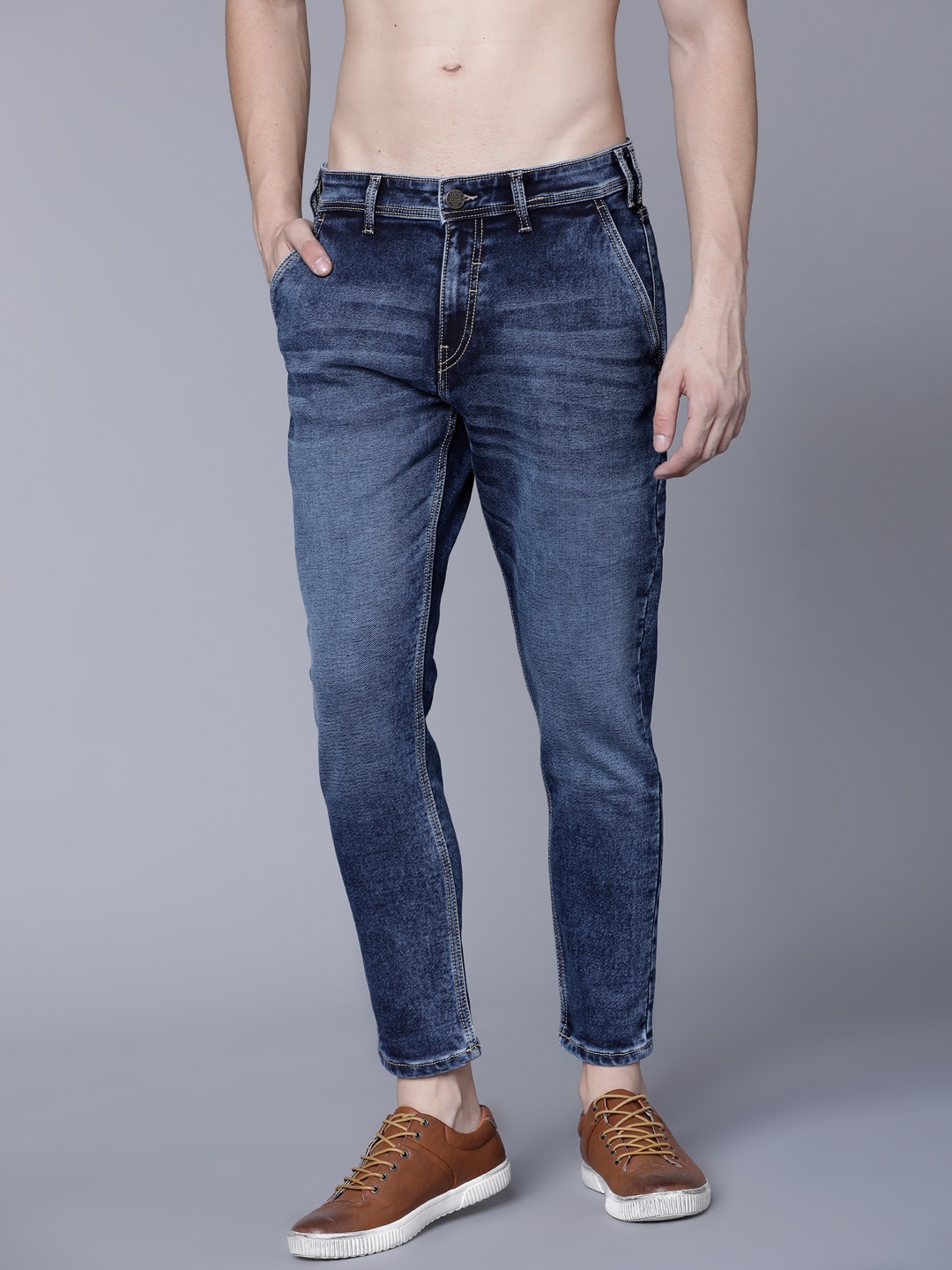 

LOCOMOTIVE Men Blue Slim Fit Mid-Rise Clean Look Stretchable Jeans