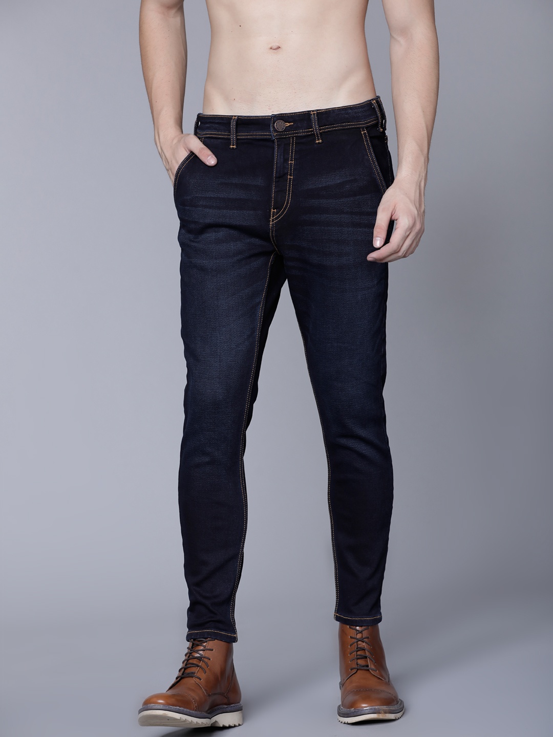 

LOCOMOTIVE Men Blue Slim Fit Mid-Rise Clean Look Stretchable Jeans