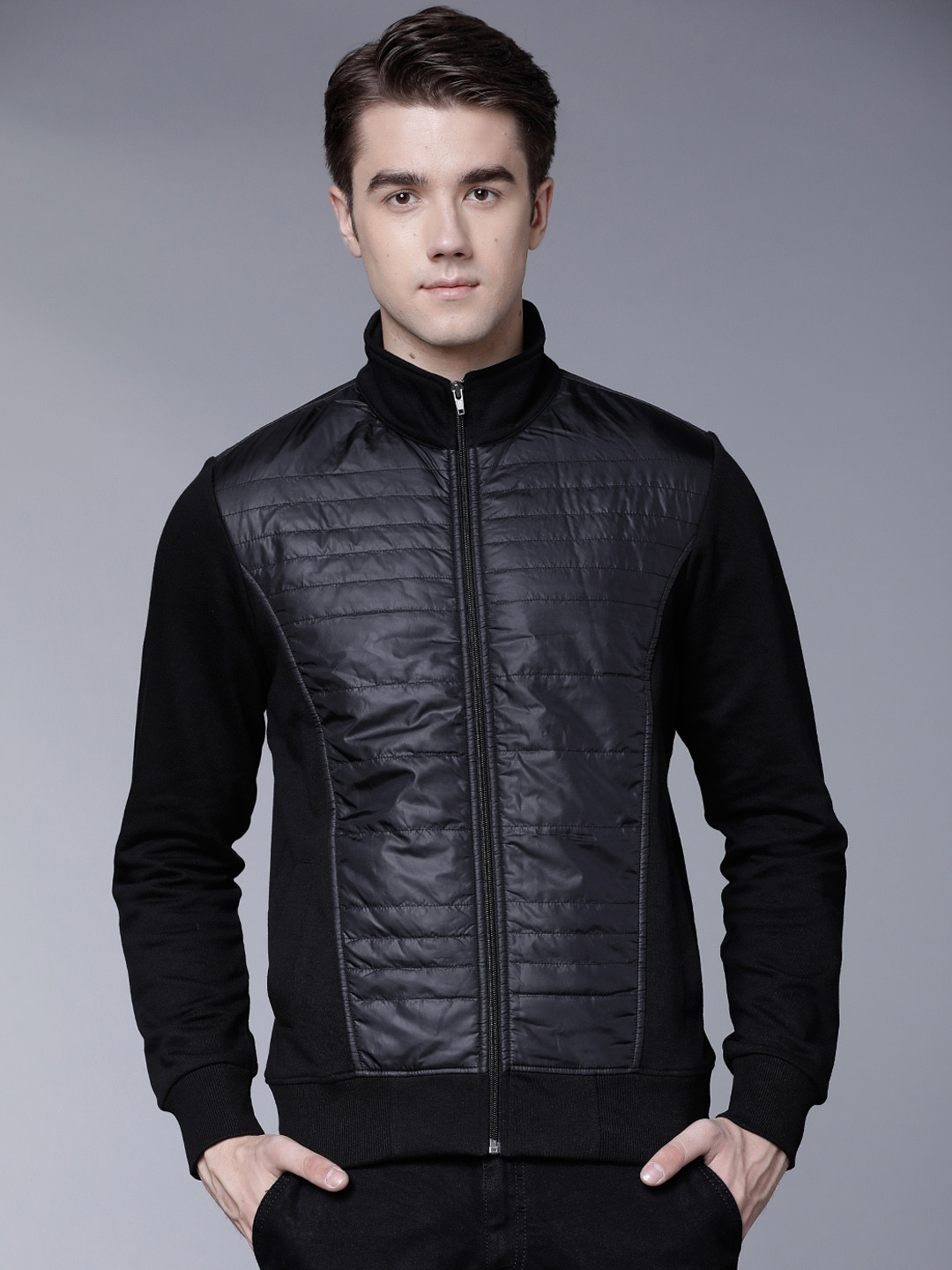 

HIGHLANDER Men Black Solid Padded Jacket