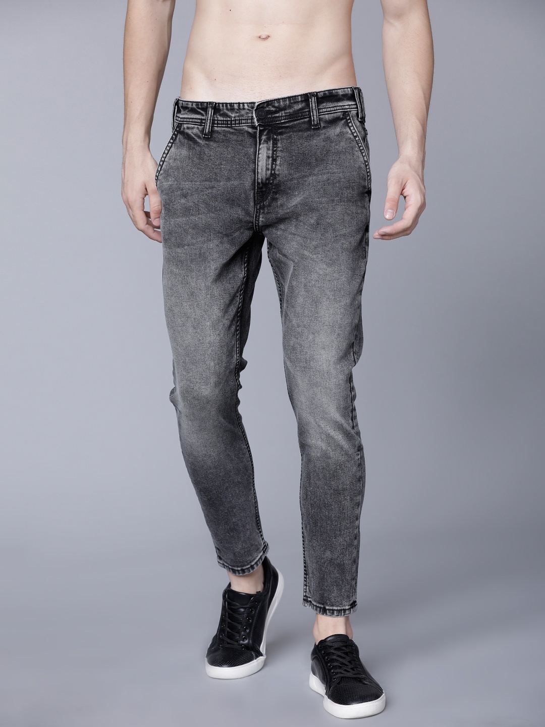 

LOCOMOTIVE Men Grey Slim Fit Mid-Rise Clean Look Stretchable Jeans