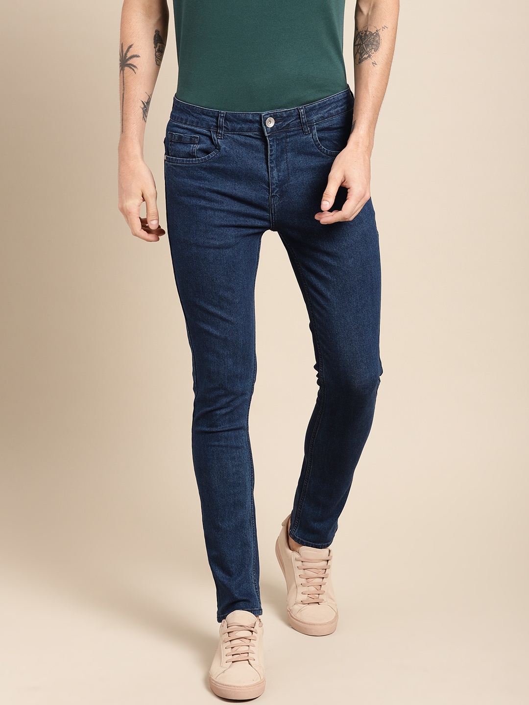 

ether Men Blue Skinny Fit Mid-Rise Clean Look Stretchable Jeans