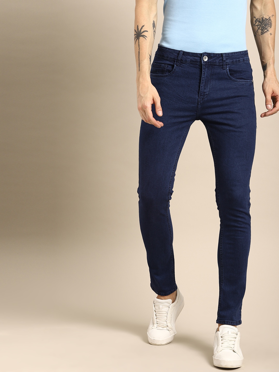 

ether Men Blue Skinny Fit Mid-Rise Clean Look Stretchable Jeans