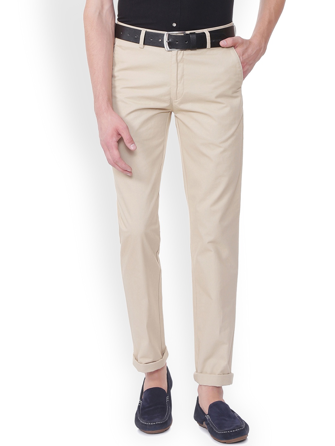 

Peter England Casuals Men Beige Slim Fit Solid Chinos