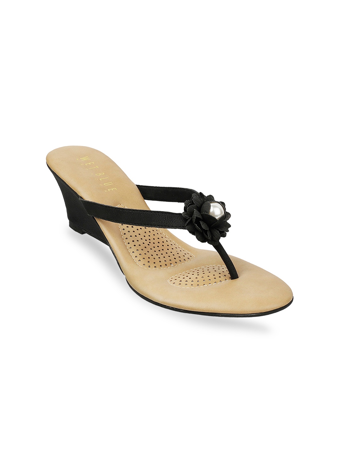 

Wet Blue Women Black Solid Sandals