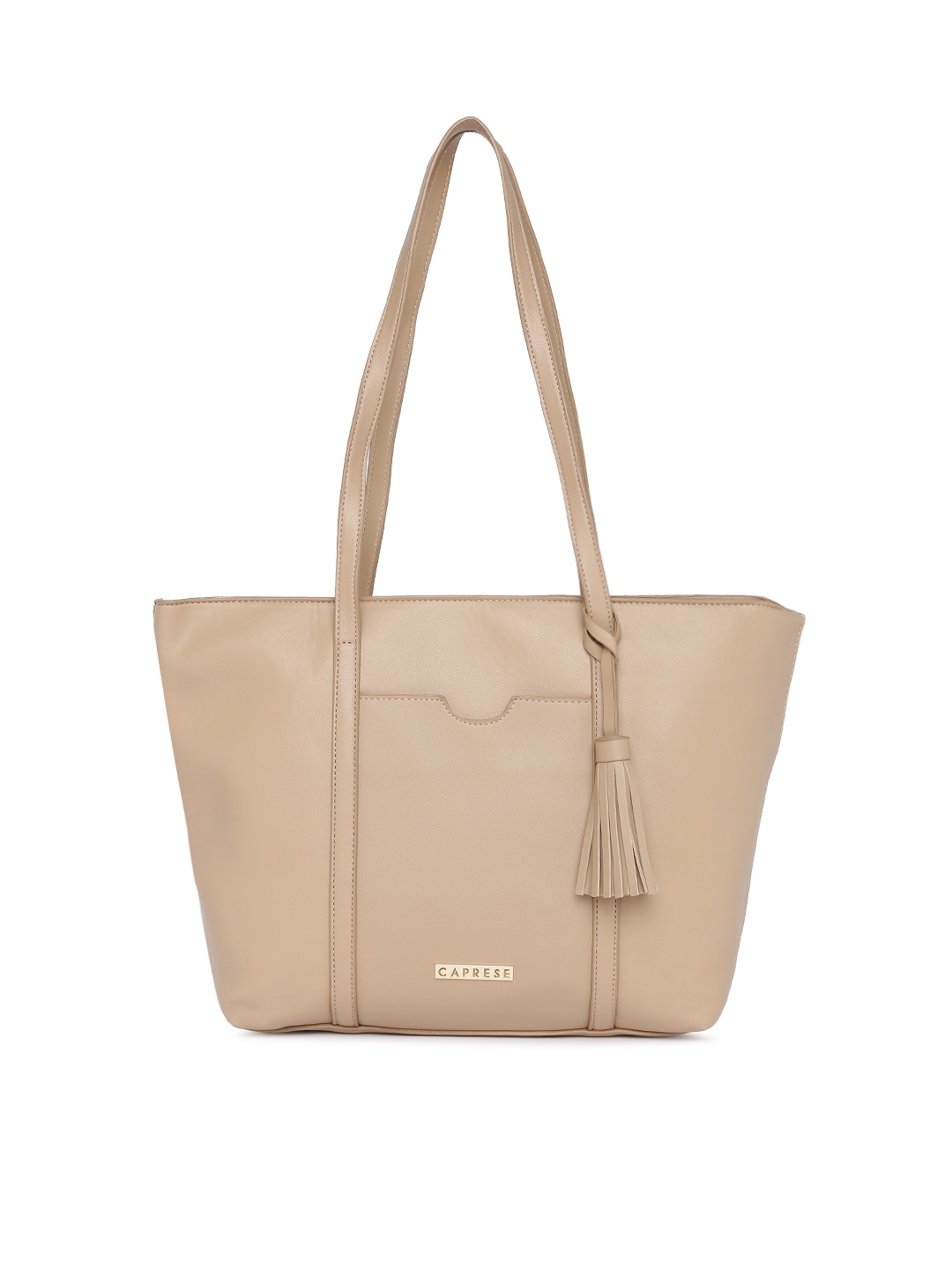 

Caprese Beige Solid Tote Bag