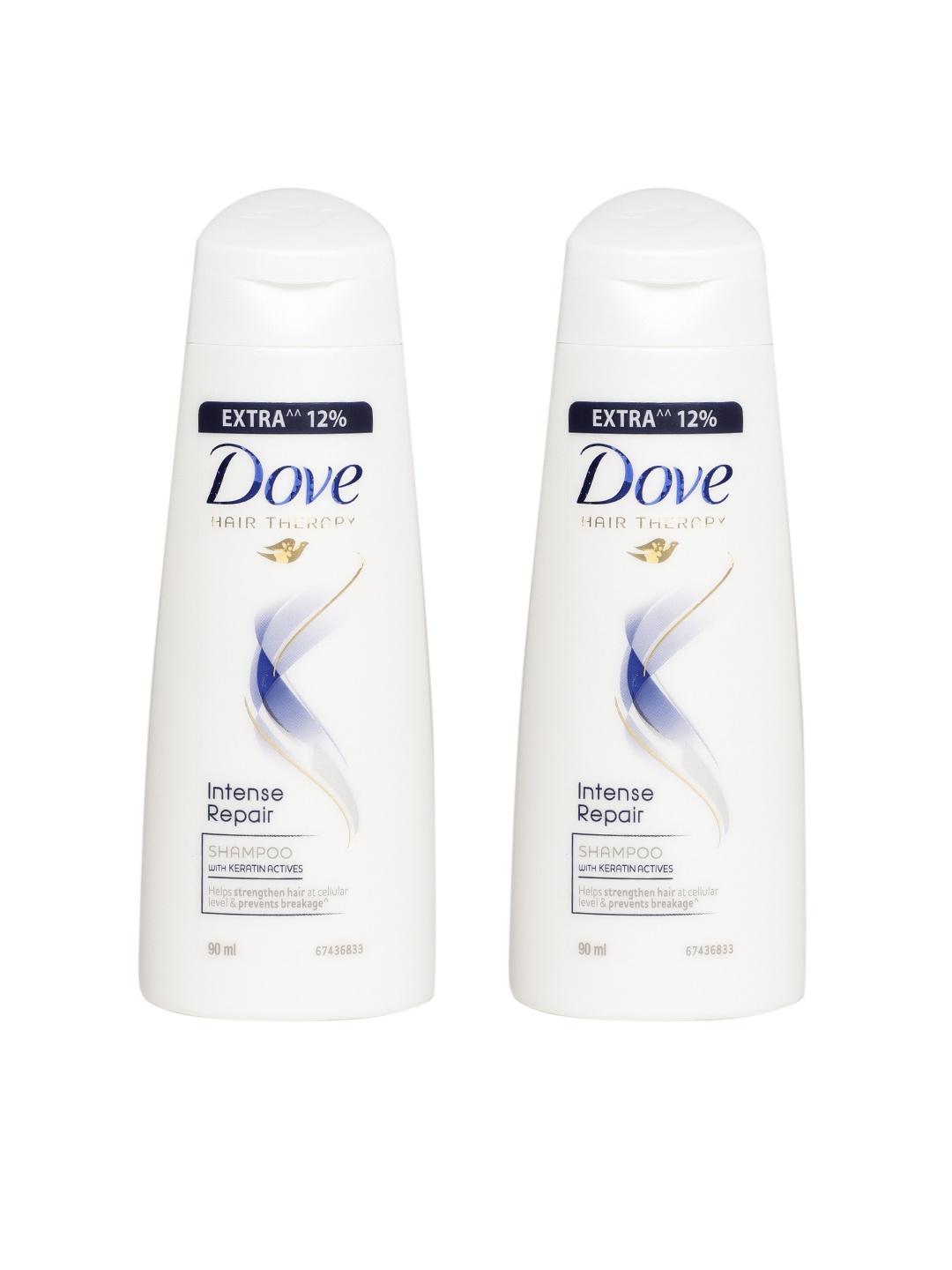 

Dove Pack of 2 Hair Therapy Intense Repair Shampoo, White