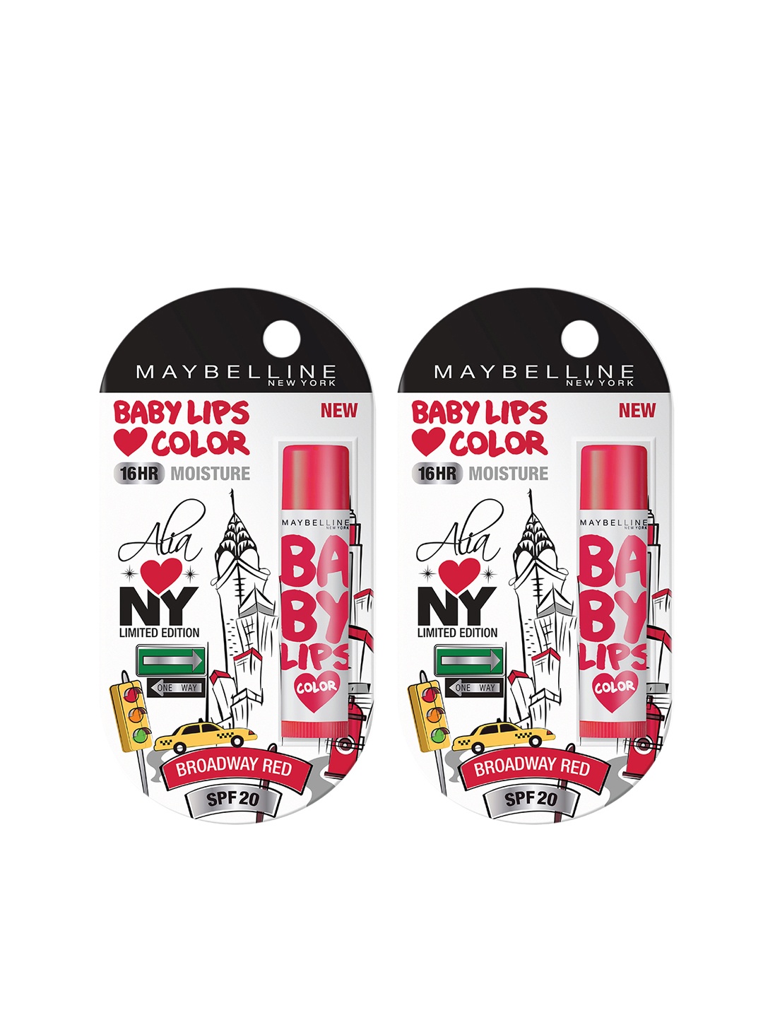 

Maybelline Pack of 2 Broadway Red Alia Loves New York Baby Lips 4g