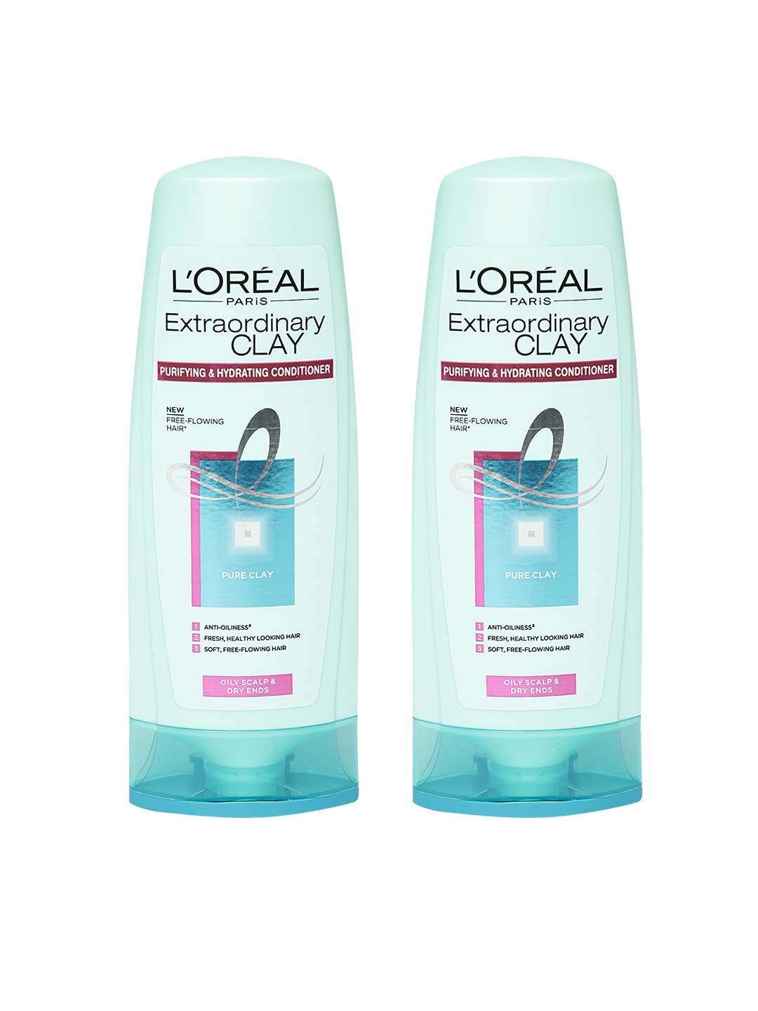 

L'Oreal Paris Set of 2 Extraordinary Clay Purifying & Hydrating Conditioner 175 ml, Sea green