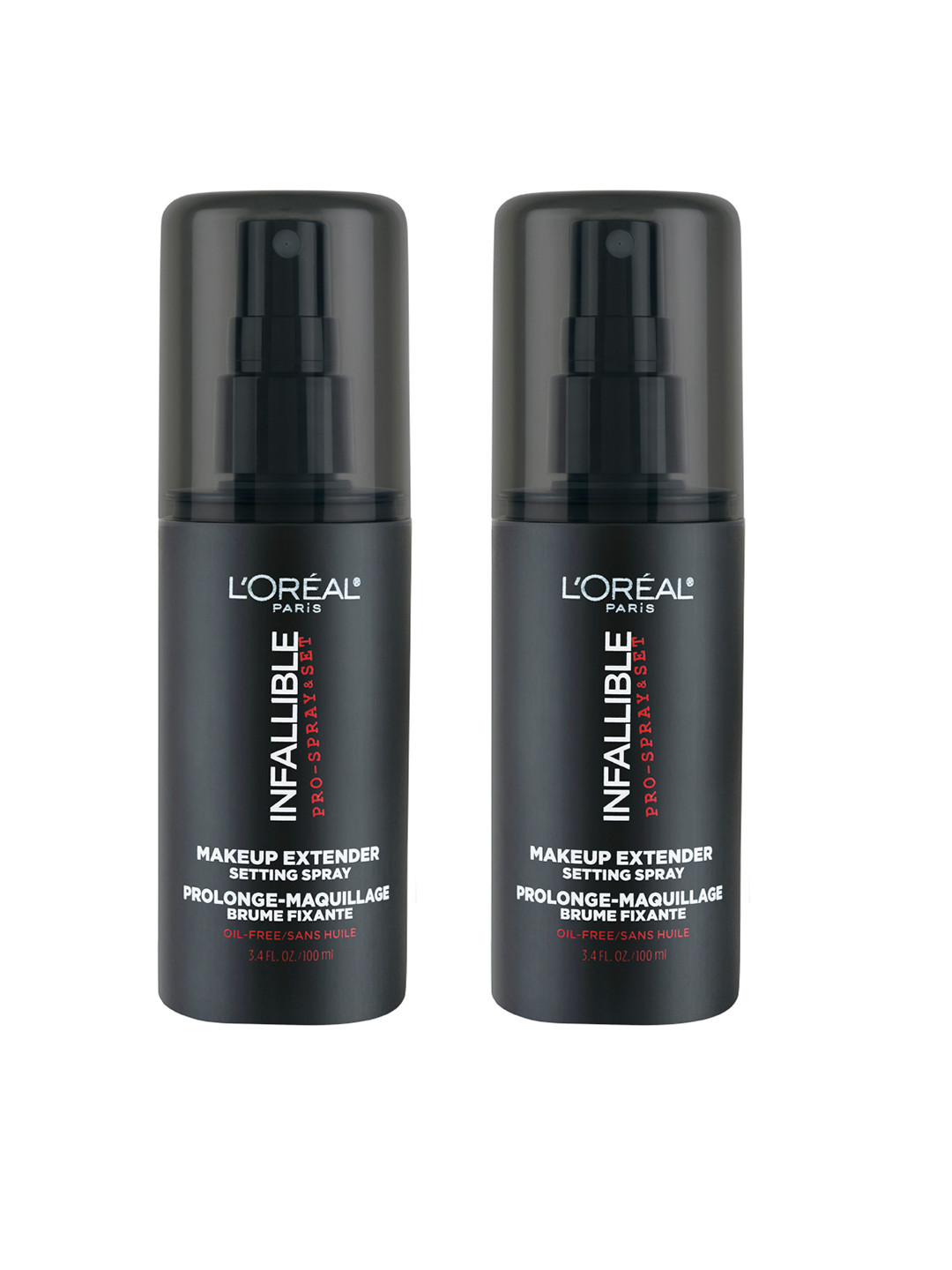 

LOreal Paris Set Of 2 Infallible Pro-Spray & Set Makeup Extender, Black