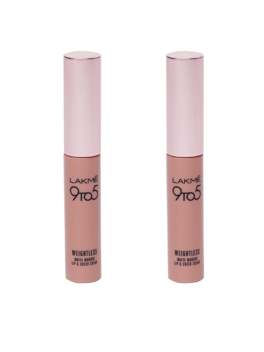 

Lakme Set Of 2 9to5 Weightless Matte Mousse Plum Feather Lip & Cheek Color 9 gm, Pink