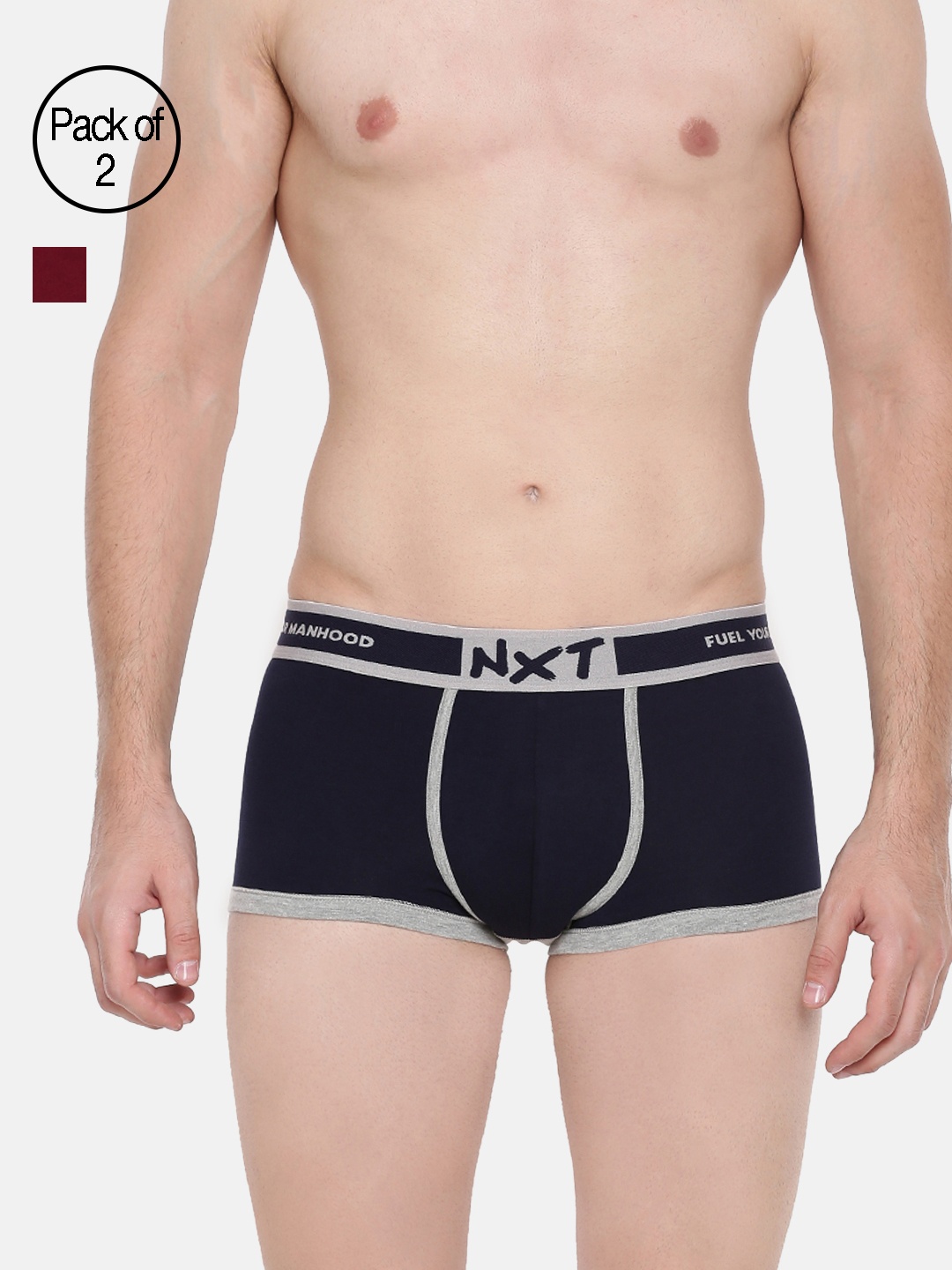 

Force NXT Men Navy Blue and Red Pack of 2 Assorted Trunks MNFL-67-PO2-PEACOT