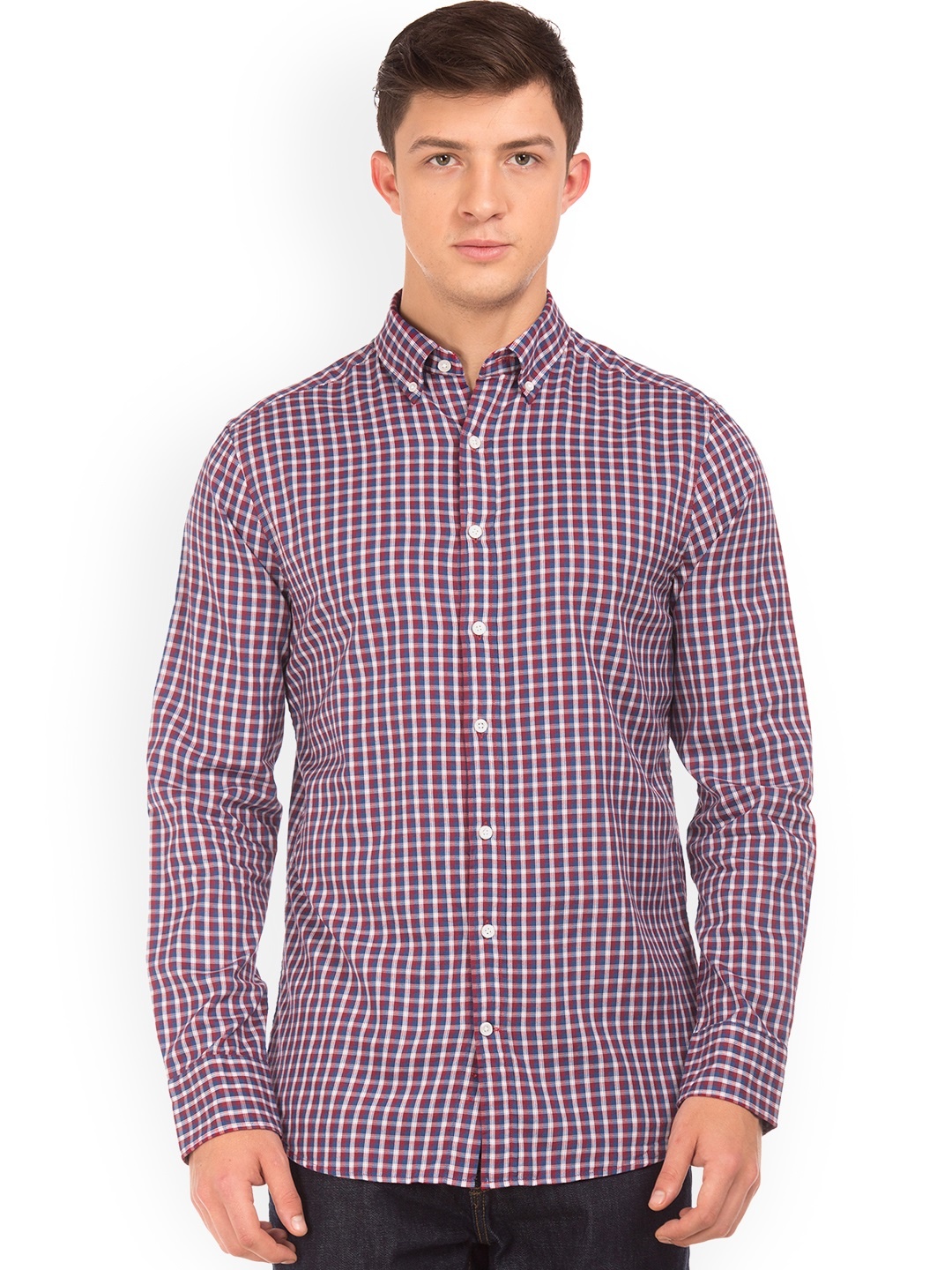 

GANT Men Red Regular Fit Checked Casual Shirt