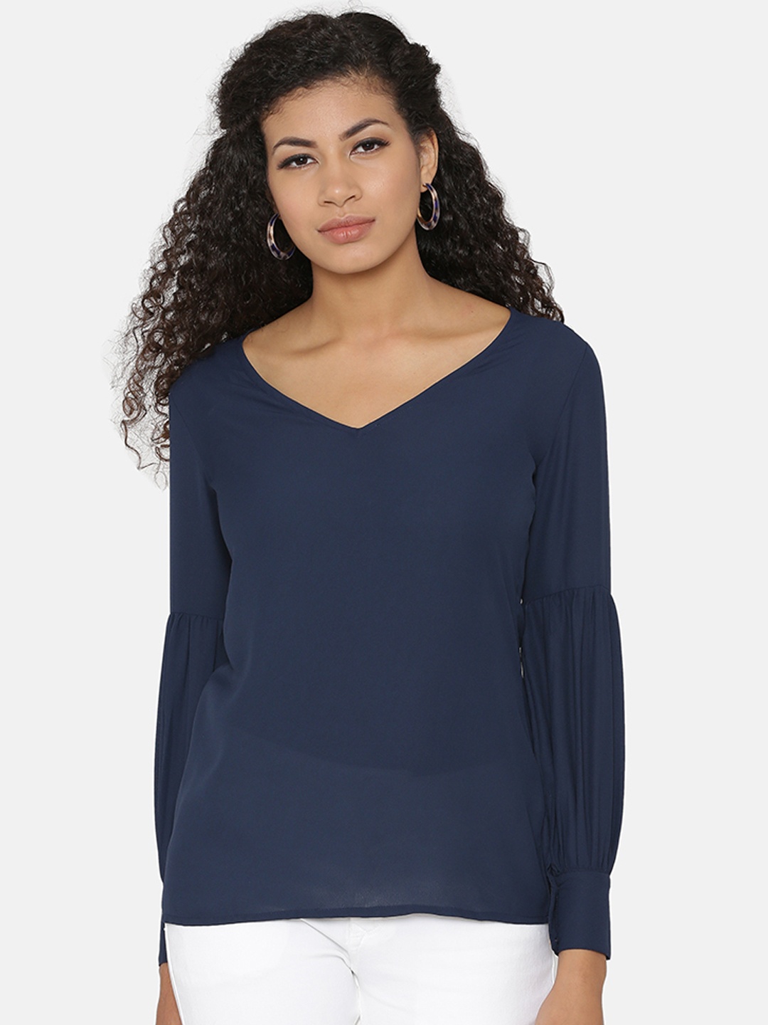 

Yaadleen Women Navy Blue Solid Top