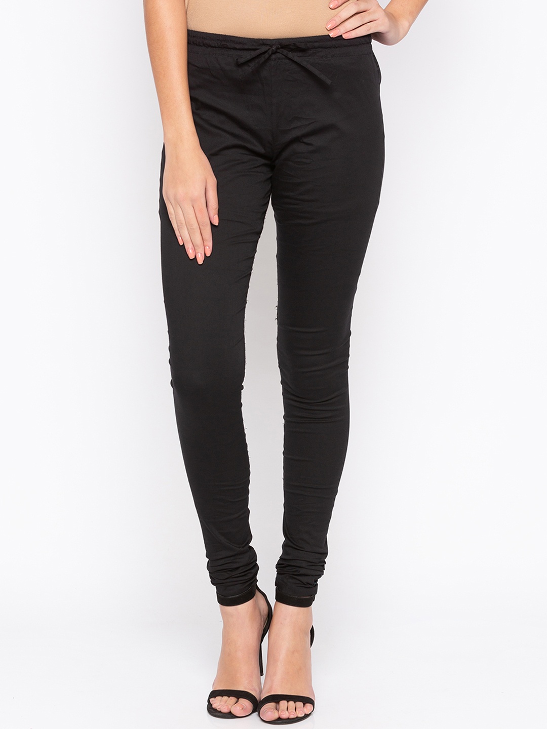 

Globus Women Black Churidar-Length Leggings