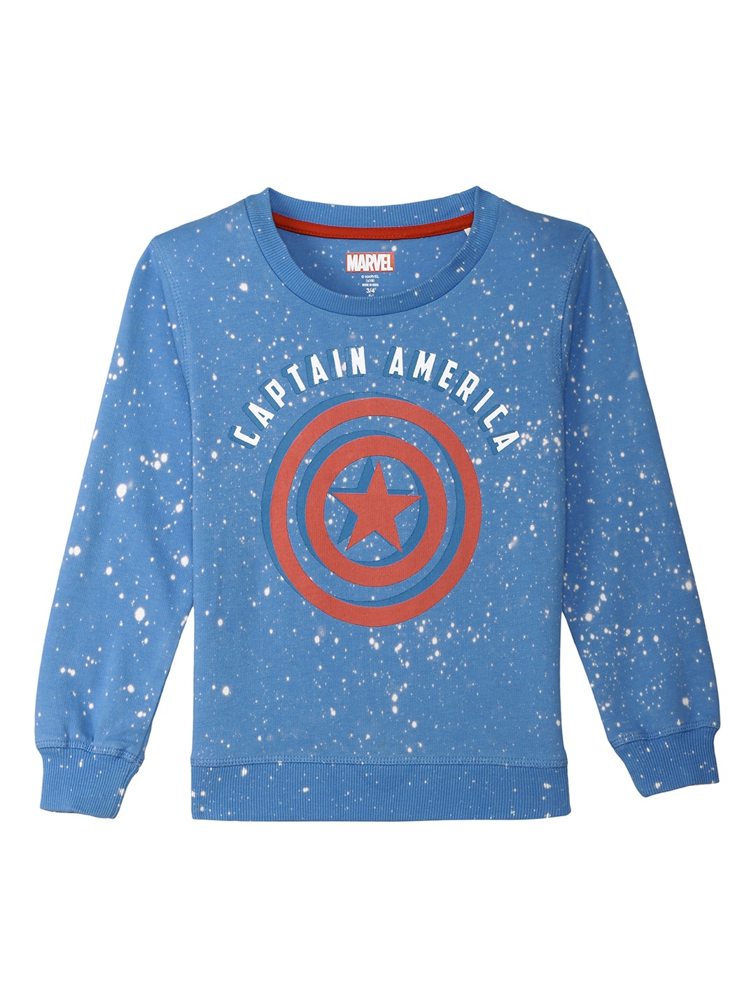 Kids Ville Boys Blue Captain America Printed Sweatshirt