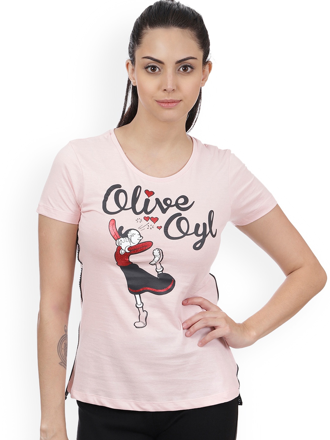 

Free Authority Women Popeye Printed T-shirt, Pink