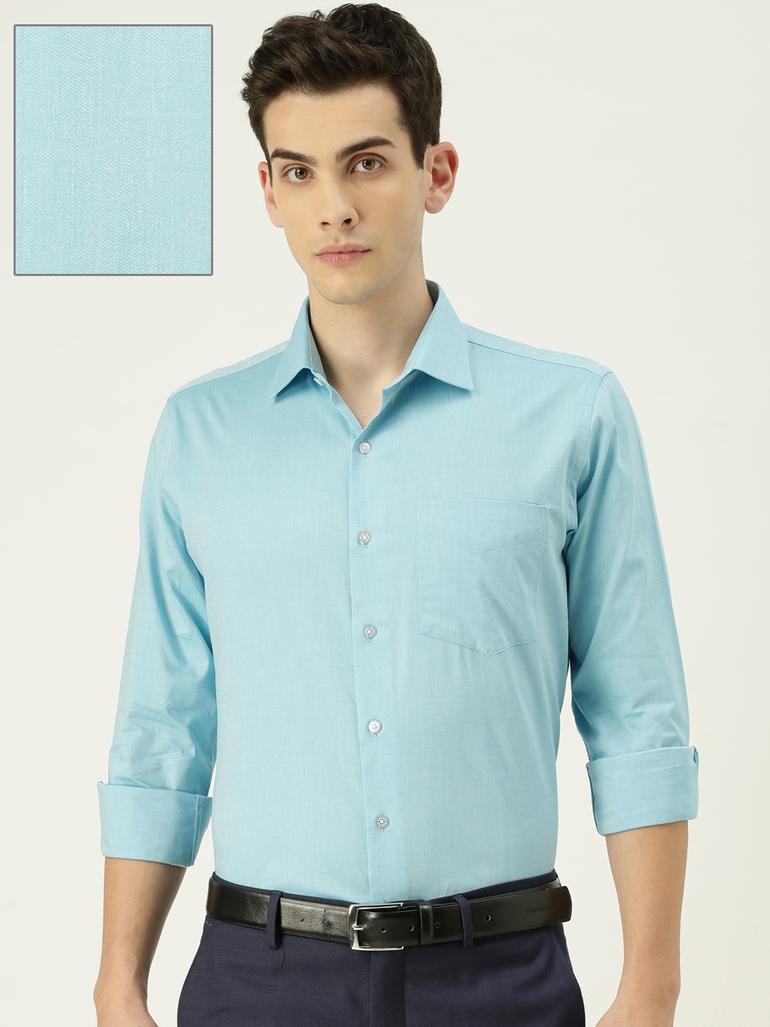 

Van Heusen Men Blue Slim Fit Solid Formal Shirt