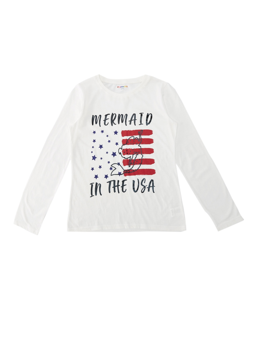 

POPPERS by Pantaloons Girls Off-White Printed Round Neck T-shirt