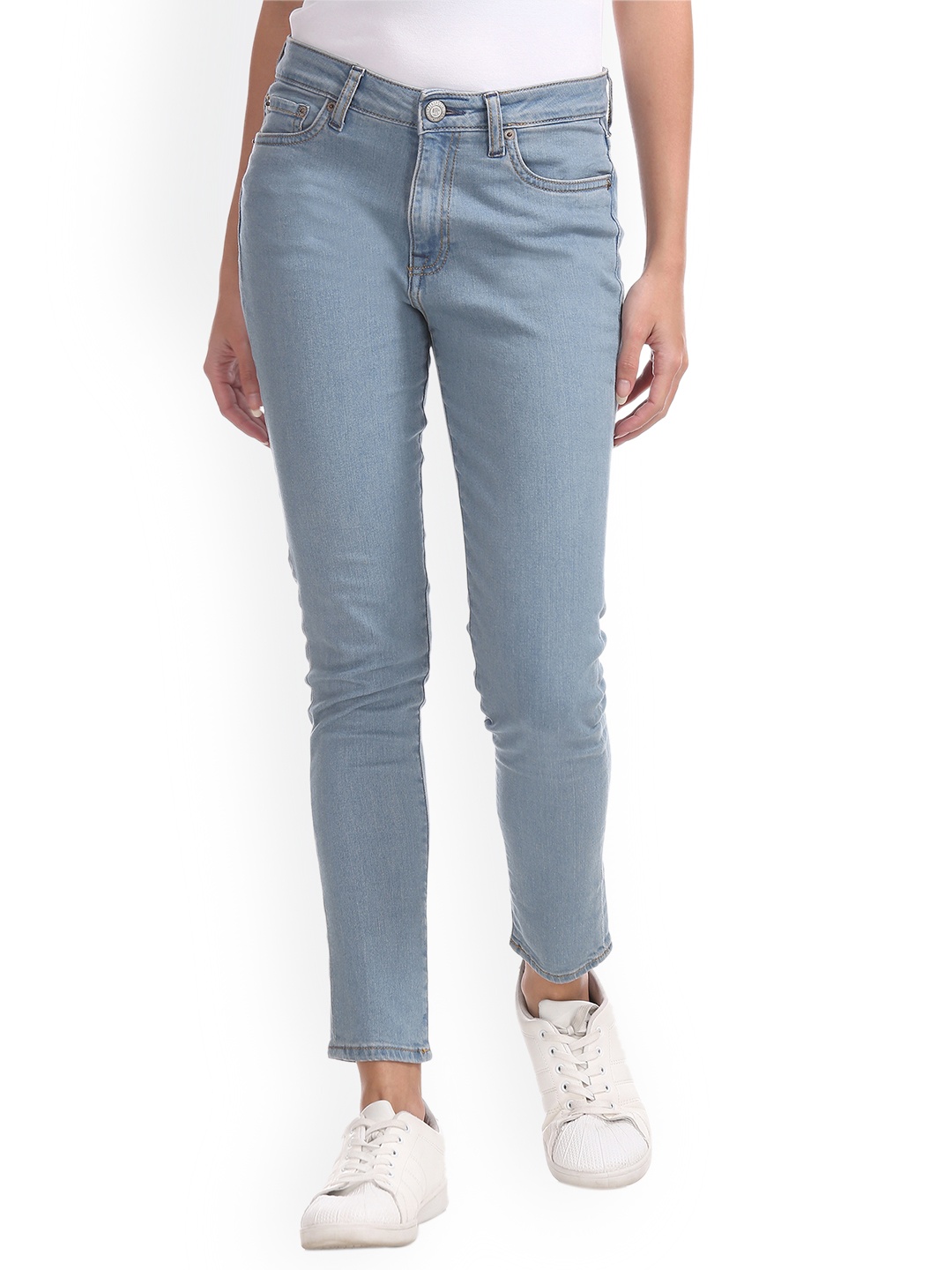 

Aeropostale Women Blue Skinny Fit Low-Rise Clean Look Jeans