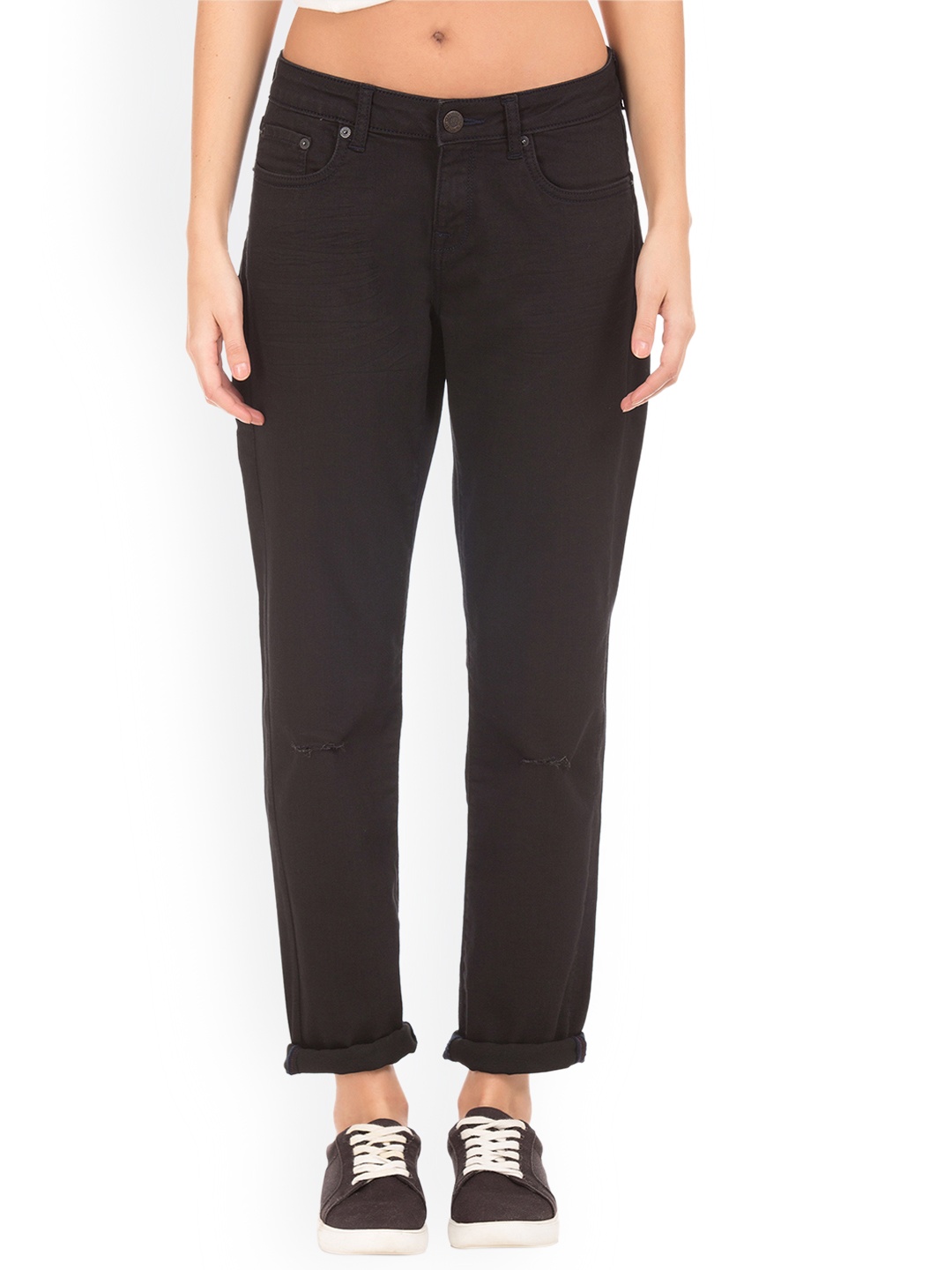 

Aeropostale Women Black Skinny Fit Mid-Rise Clean Look Jeans
