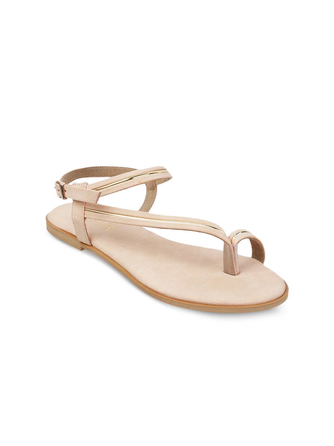 

Wet Blue Women Nude-Coloured Solid One Toe Flats