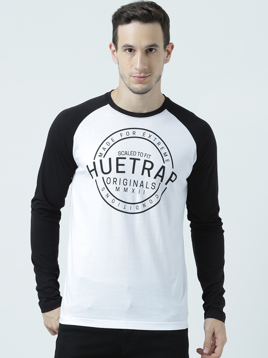 

Huetrap Men White Printed Round Neck T-shirt