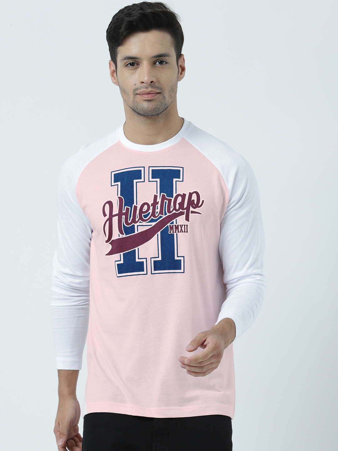 

Huetrap Men Pink Printed Round Neck T-shirt