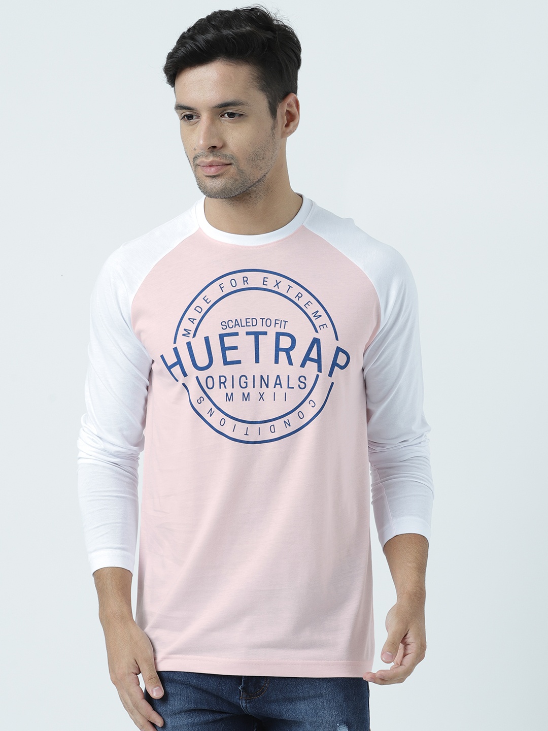 

Huetrap Men Pink Printed Round Neck T-shirt