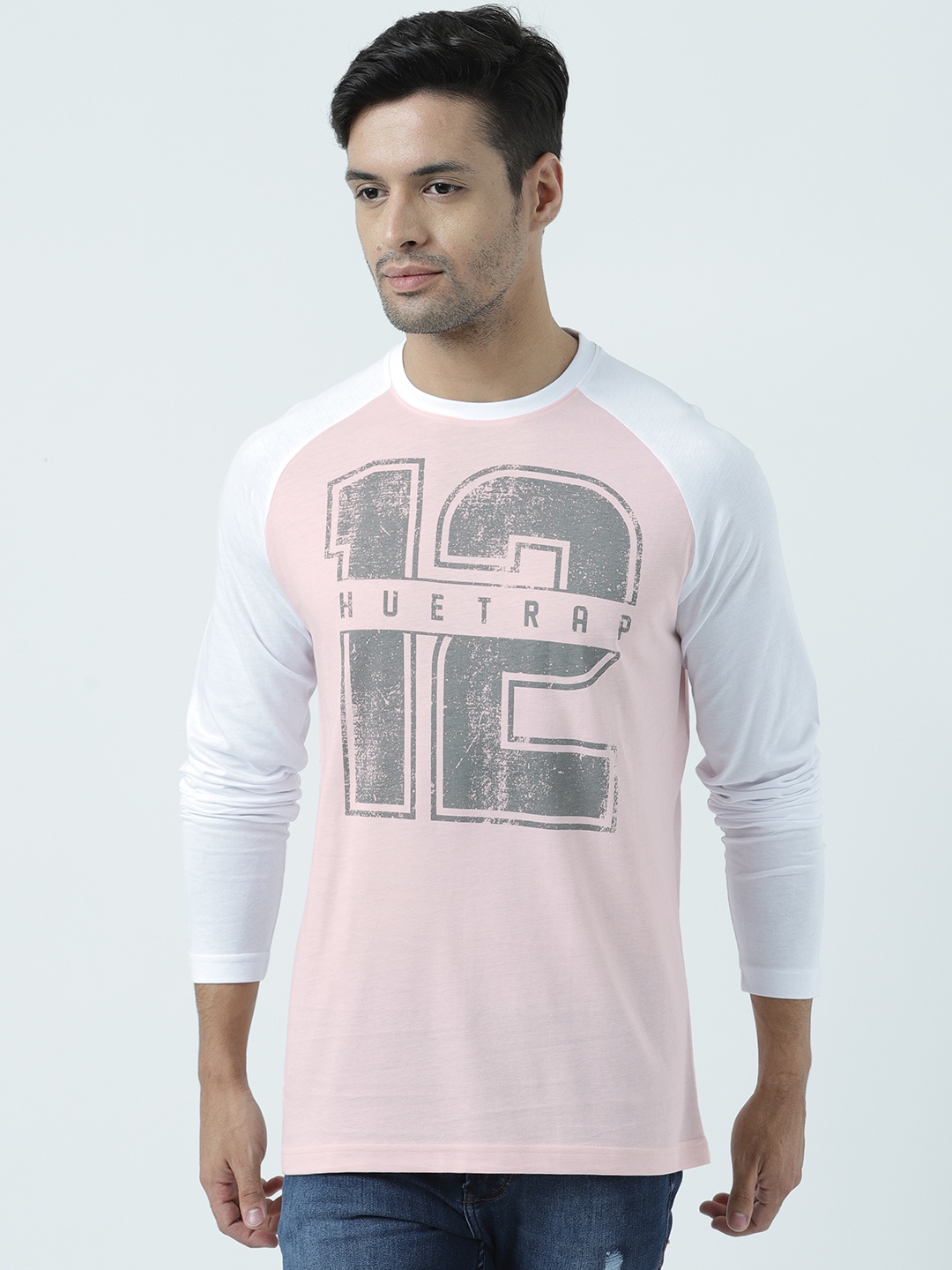 

Huetrap Men Pink Printed Round Neck T-shirt