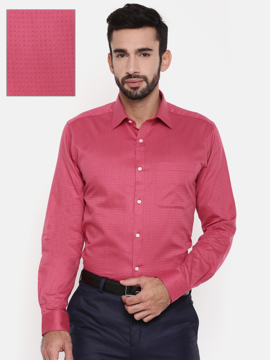 

Raymond Red Slim Fit Printed Formal Shirt