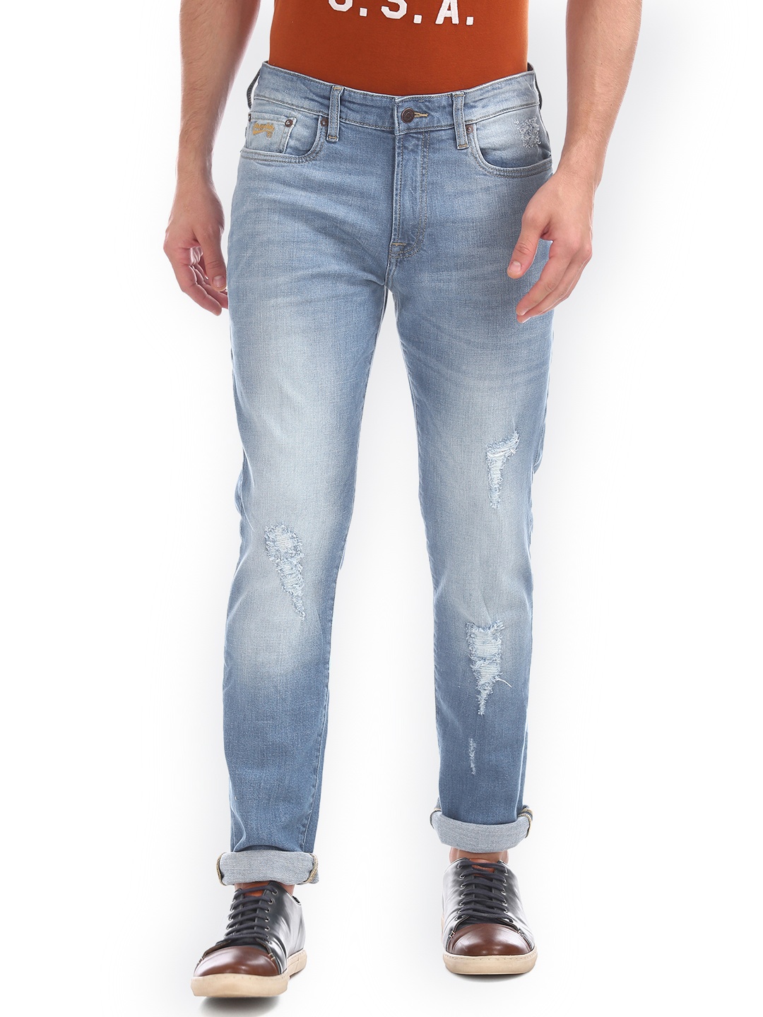 

Aeropostale Men Blue Skinny Fit Mid-Rise Mildly Distressed Jeans